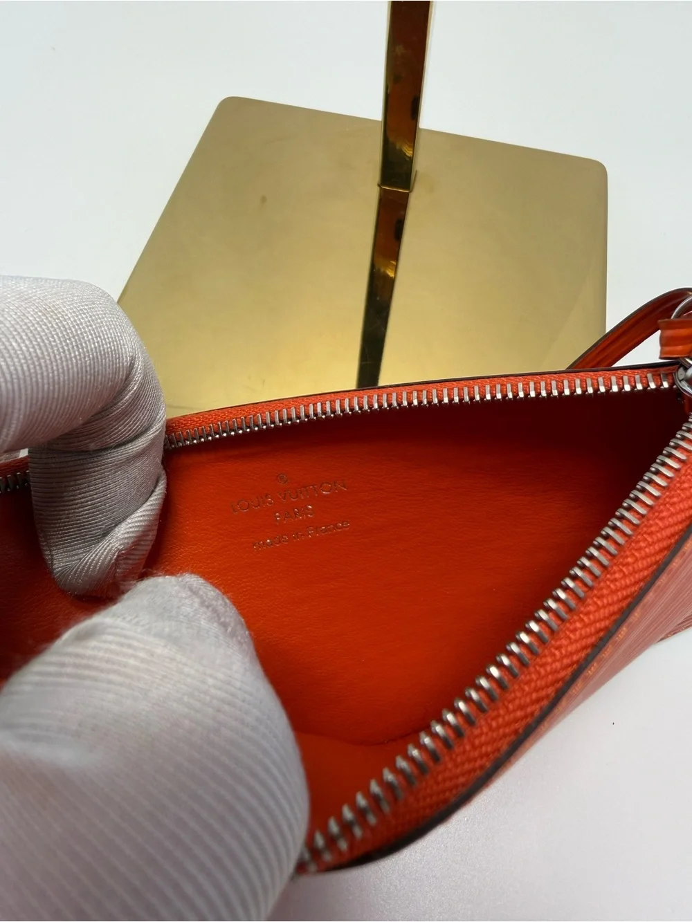 Louis Vuitton Orange Epi Leather Envelope Wallet